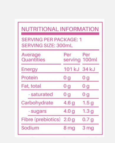 FODMAP ICED TEA- RASPBERRY + HIBISCUS WITH PROBIOTICS 300ML 300ML