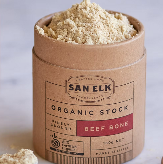 SAN ELK ORGANIC BEEF BONE STOCK 160G