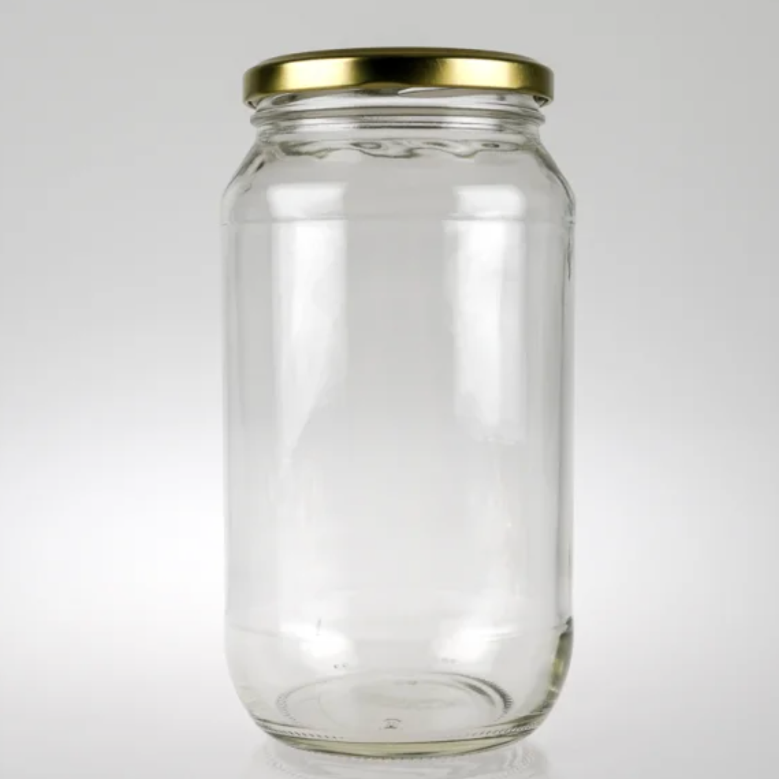 1 litre glass jar with gold lid