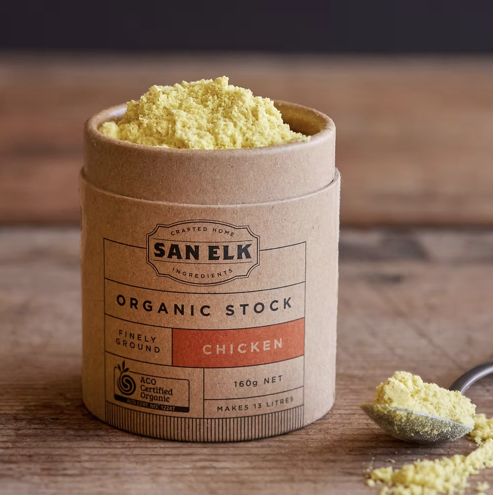 SAN ELK ORGANIC CHICKEN STOCK 160G