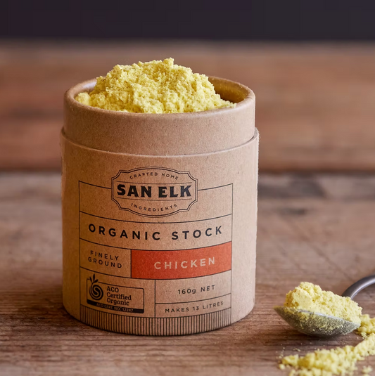 SAN ELK ORGANIC CHICKEN STOCK 160G