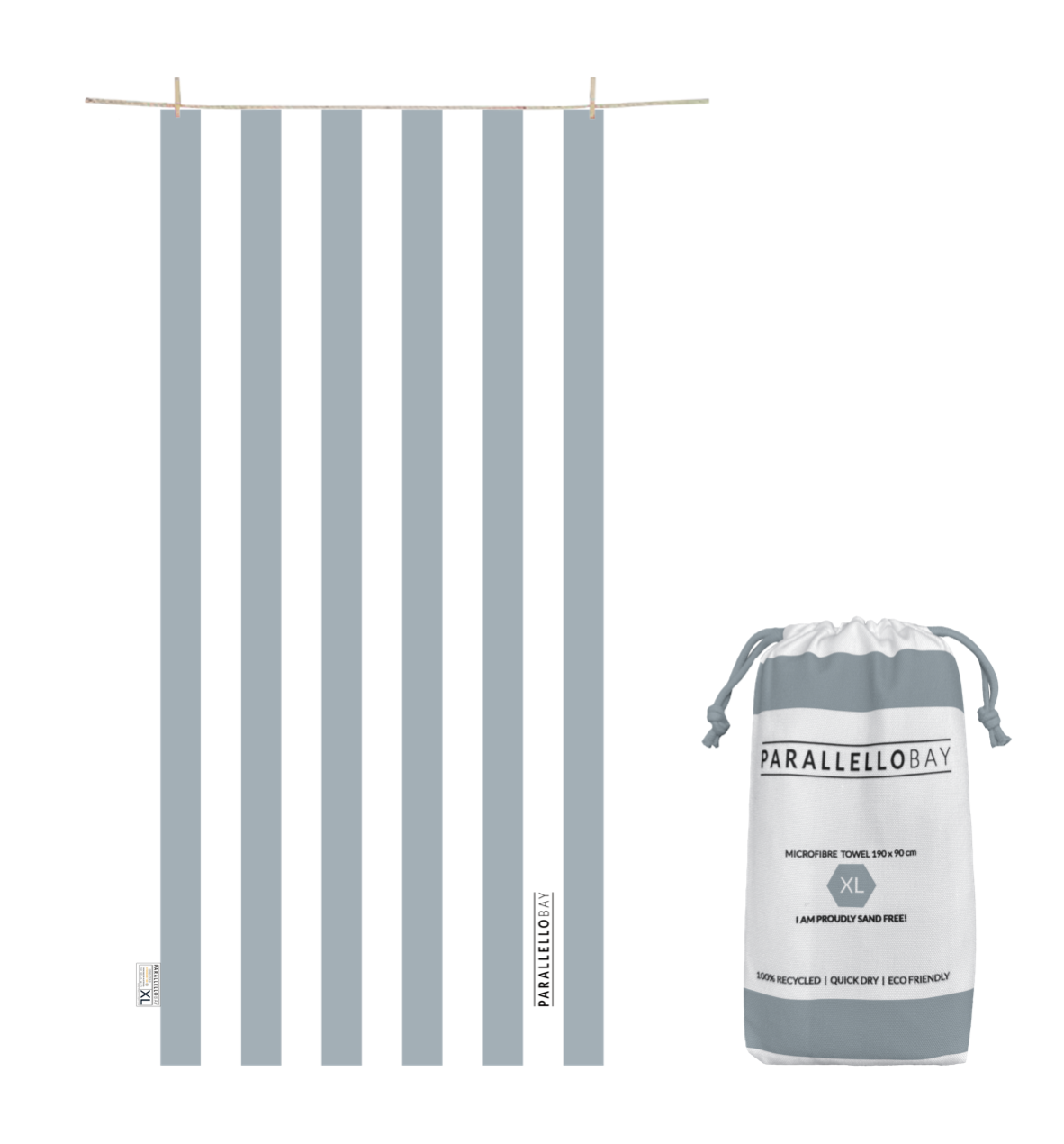 SAND-FREE BEACH TOWEL GREY
