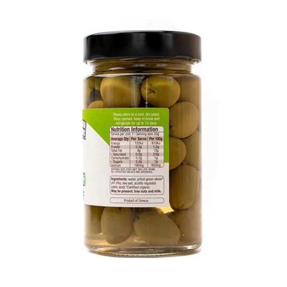 Organic Green Olives Pitted