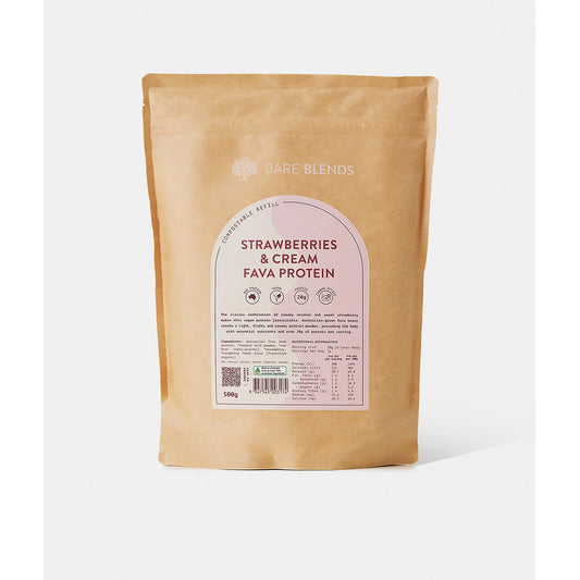 Bare Blends Strawberry Fava Protein, Scoop Wholefoods Cottesloe