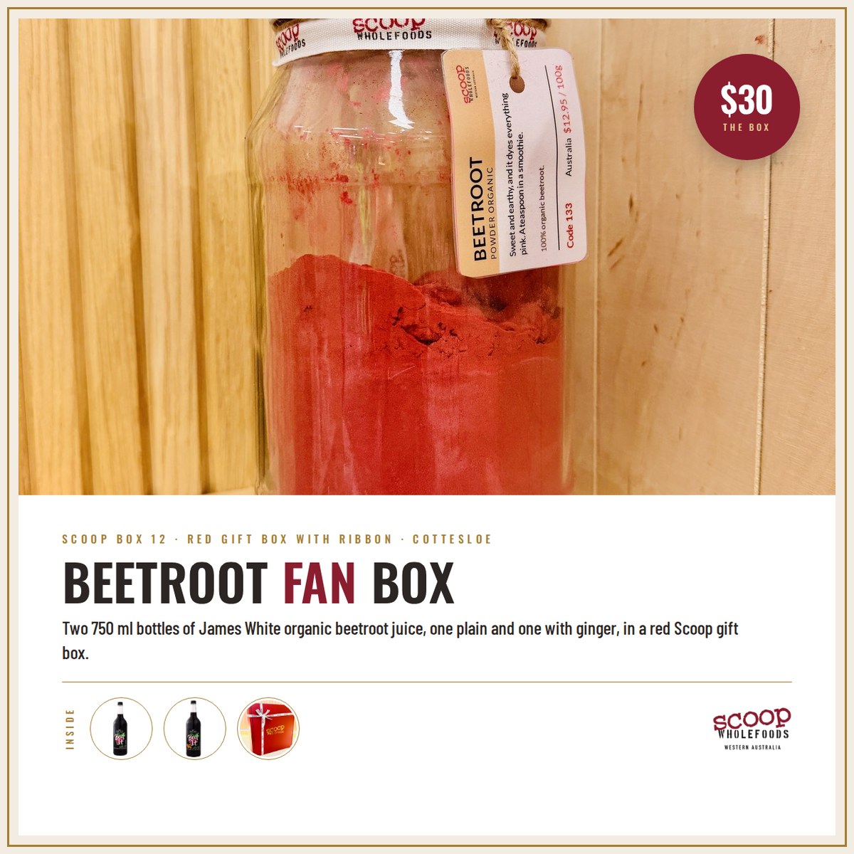 Beetroot Fan Box, Scoop Wholefoods Cottesloe