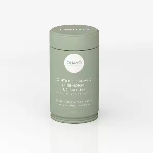Ohayo Organic Ceremonial Matcha 60g, tin, Scoop Wholefoods Cottesloe