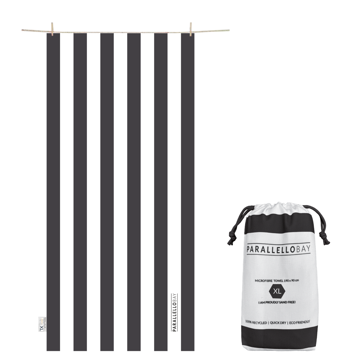 SAND-FREE BEACH TOWEL BLACK