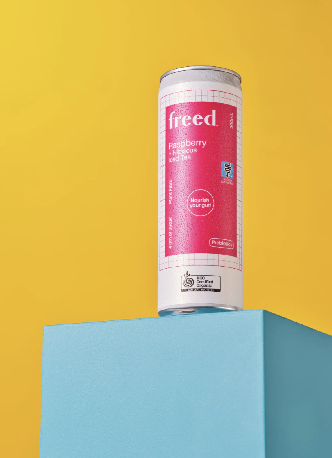 FODMAP ICED TEA- RASPBERRY + HIBISCUS WITH PROBIOTICS 300ML 300ML