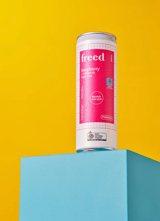FODMAP ICED TEA- RASPBERRY + HIBISCUS WITH PROBIOTICS 300ML 300ML