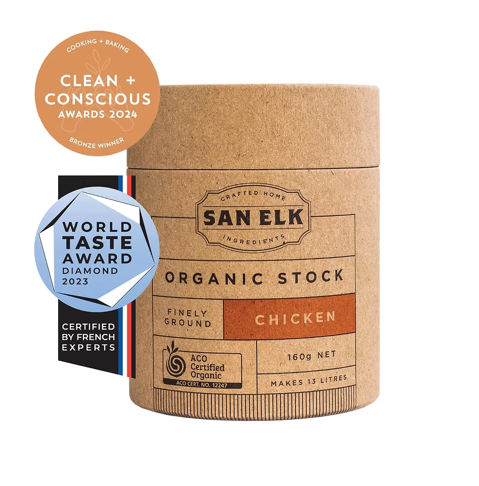 SAN ELK ORGANIC CHICKEN STOCK 160G