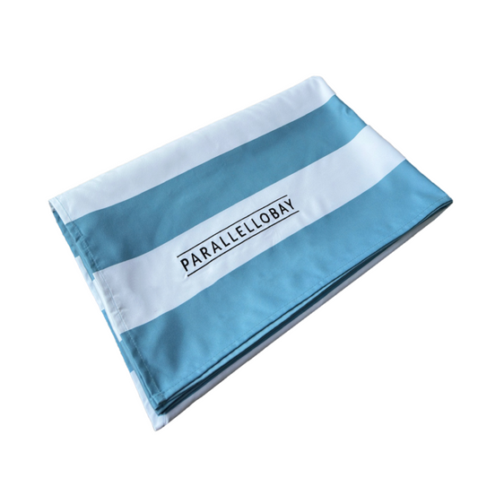 Parallello Bay Towel Whitsunday Blue, photo 2, Scoop Wholefoods Cottesloe