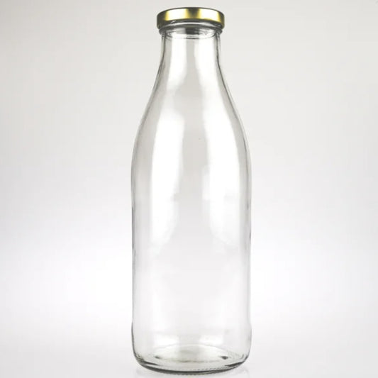 Bottle Glass Milk + Gold Cap