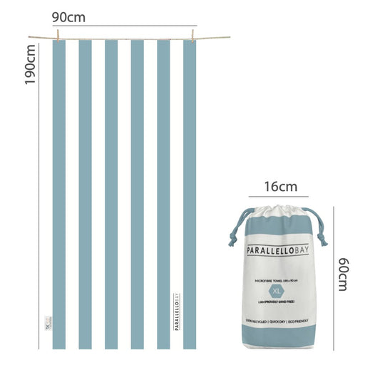 Parallello Bay Towel Whitsunday Blue