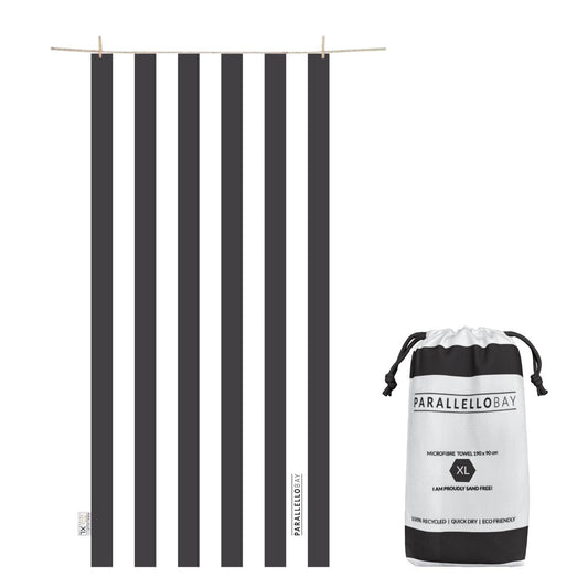 Parallello Bay Towel Outback Black